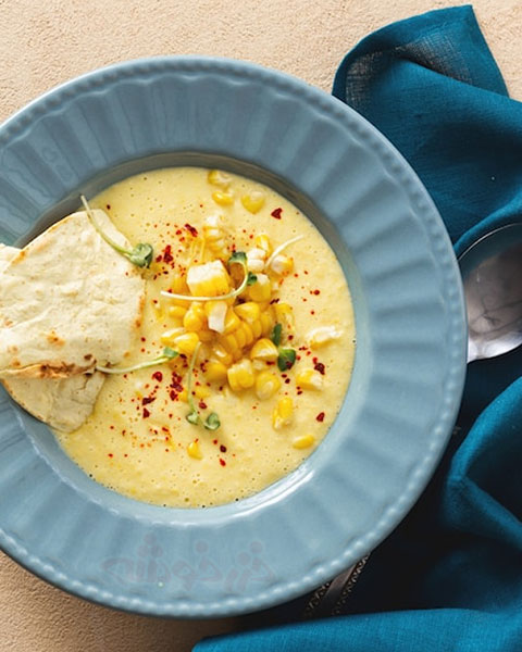 creamy soup corn flour khazarkhooshe img w480h600 01 طرز تهیه سوپ کرمی با آرد ذرت, سوپ کرمی با آرد ذرت, دستور پخت سوپ کرمی با آرد ذرت, روش پخت سوپ کرمی با آرد ذرت