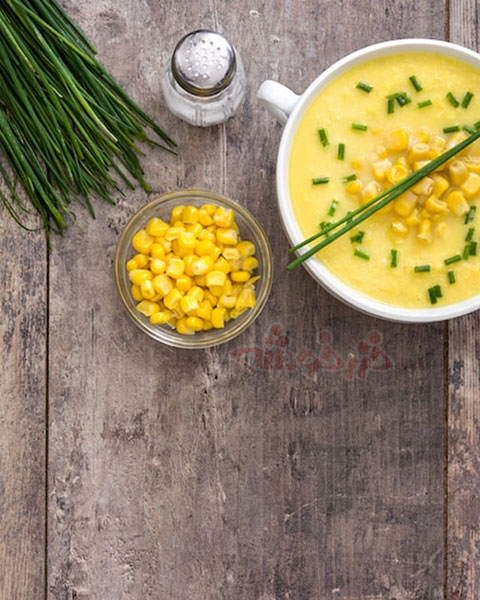 creamy soup corn flour khazarkhooshe img w480h600 04 طرز تهیه سوپ کرمی با آرد ذرت, سوپ کرمی با آرد ذرت, دستور پخت سوپ کرمی با آرد ذرت, روش پخت سوپ کرمی با آرد ذرت