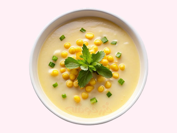 creamy soup corn flour khazarkhooshe img w600h450 04 طرز تهیه سوپ کرمی با آرد ذرت, سوپ کرمی با آرد ذرت, دستور پخت سوپ کرمی با آرد ذرت, روش پخت سوپ کرمی با آرد ذرت