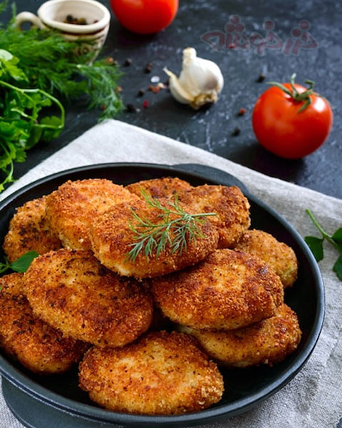 crispy cutlet kuku khazarkhooshe img w480h600 05 طرز تهیه کتلت و کوکو, کتلت و کوکو خانگی, دستور پخت کتلت و کوکو, روش پخت کتلت و کوکو