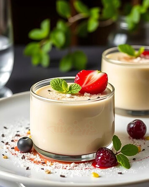 soft pudding khazarkhooshe img w480h600 10 طرز تهیه پودینگ لطیف, پودینگ لطیف با آرد ذرت, دستور پخت پودینگ لطیف با آرد ذرت, روش پخت پودینگ لطیف با آرد ذرت